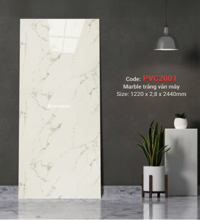 Marble trắng vân mây PVC2001