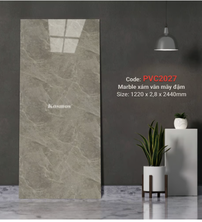 Marble xám vân mây đậm PVC2027