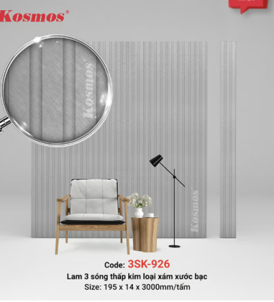 3 sóng thấp SPC kim loại xám xước bạc 3SK-926