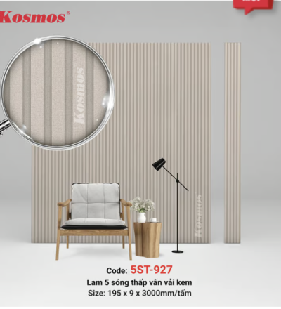 5 sóng thấp SPC vân vải kem 5ST-927