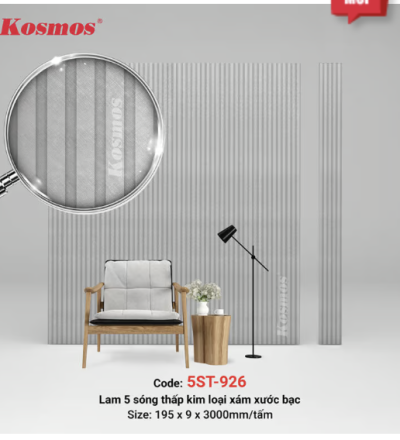 5 sóng thấp SPC kim loại xám xước bạc 5ST-926