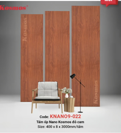 Tấm ốp Nano 8mm SPC đỏ cam KNANO9-022