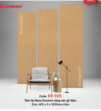 Tấm ốp Nano 9mm SPC vàng vân gỗ đậm K9-928