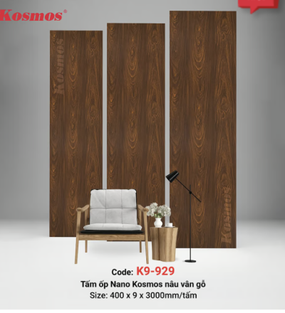Tấm ốp Nano 9mm SPC nâu vân gỗ K9-929