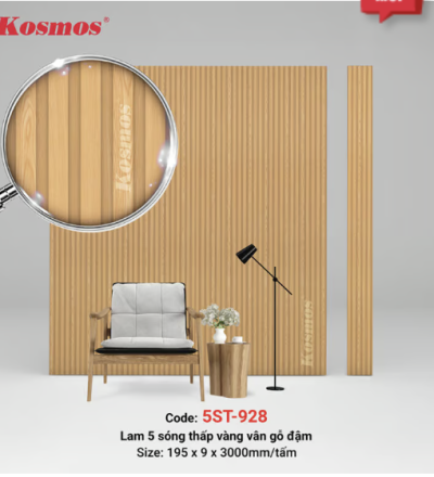 5 sóng thấp SPC vàng vân gỗ đậm 5ST-928