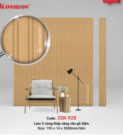 3 sóng thấp SPC vàng vân gỗ đậm 3SK-928