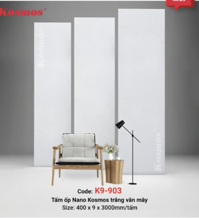 Tấm ốp Nano 9mm SPC trắng vân mây K9-903