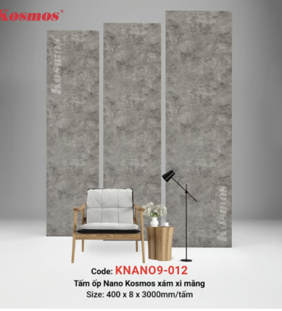 Nano 8mm SPC xám xi măng đậm (Dark Grey Concrete) KNANO9-012