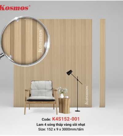 4 sóng thấp SPC vàng sồi nhạt (Natural Oak) K4S152-001