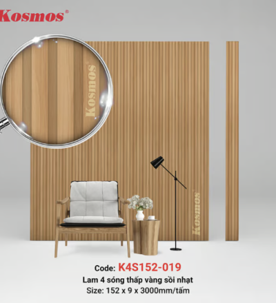 4 sóng thấp SPC vàng sồi nhạt (Natural Oak) K4S152-019